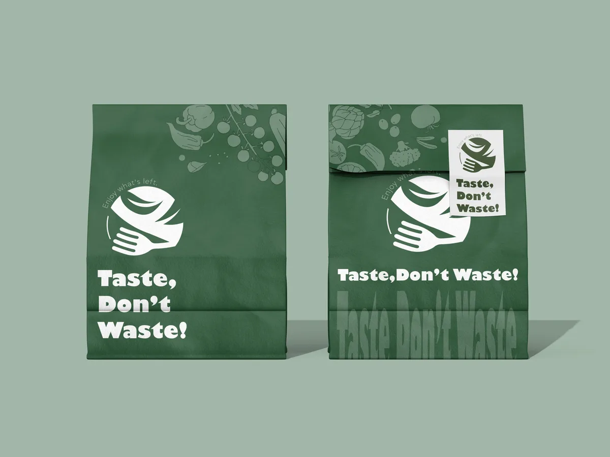 Taste Don't Waste bags with rescued food